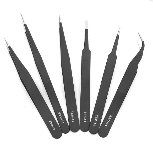 Antistatic Tweezers Kit (6 different types)