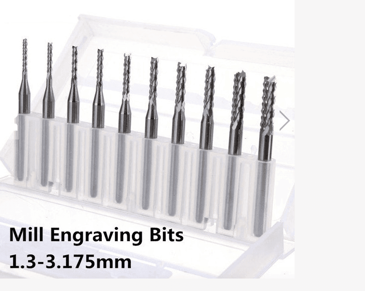 Carbide End Mill Engraving Bits 1.3mm-3.175mm