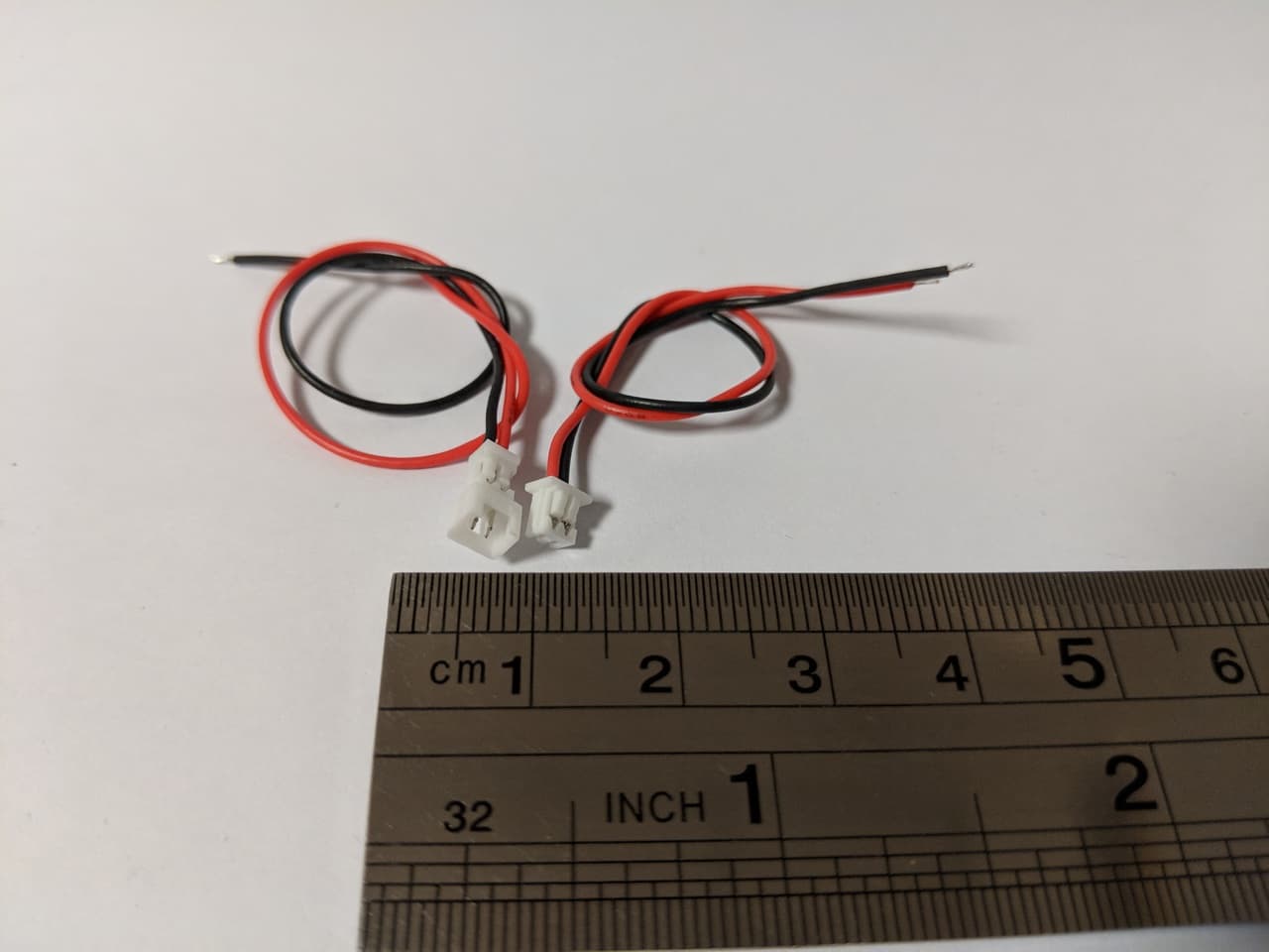 Micro JST 1.25mm 2-Pin Male and Female cables