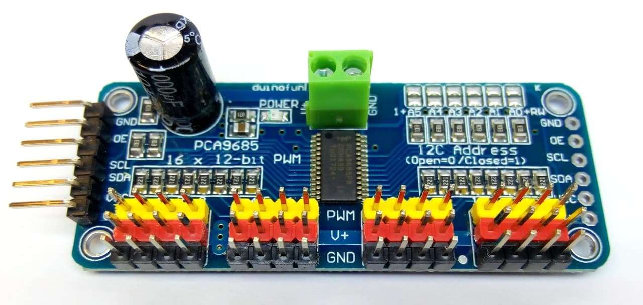 16 Channel 12-bit PWM/Servo Module - I2C interface