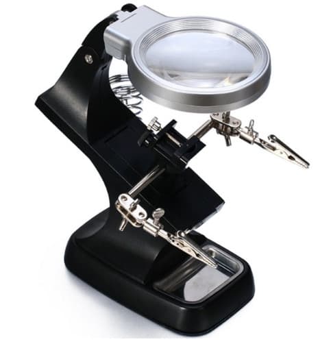 Lighted Third Hand with Magnifier Lens