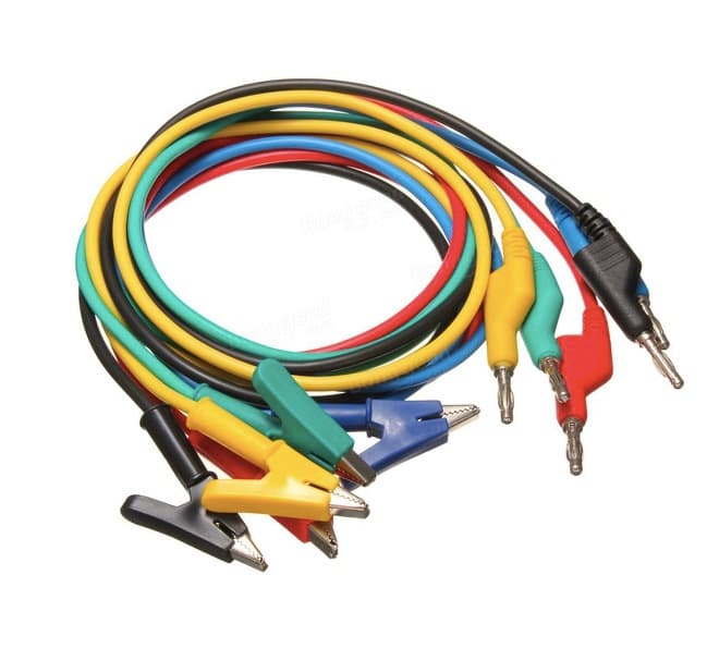 Silicon Banana Plug to Alligator Clip (5 pack)