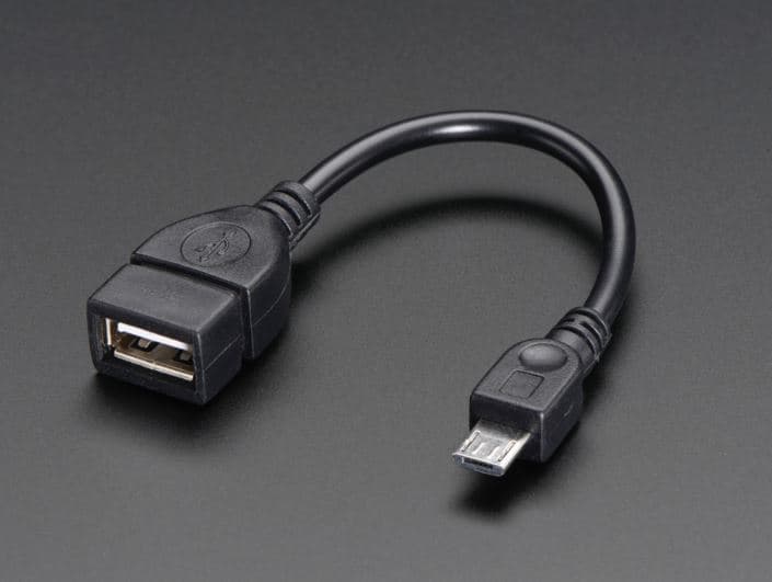 USB OTG Host Cable - MicroB OTG male to A female