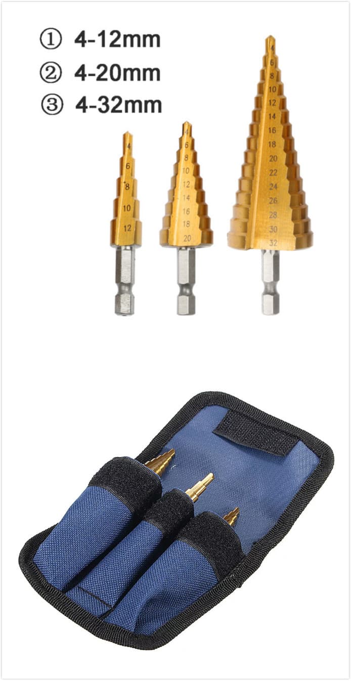 3 pc Step Drill 4 to 32 mm