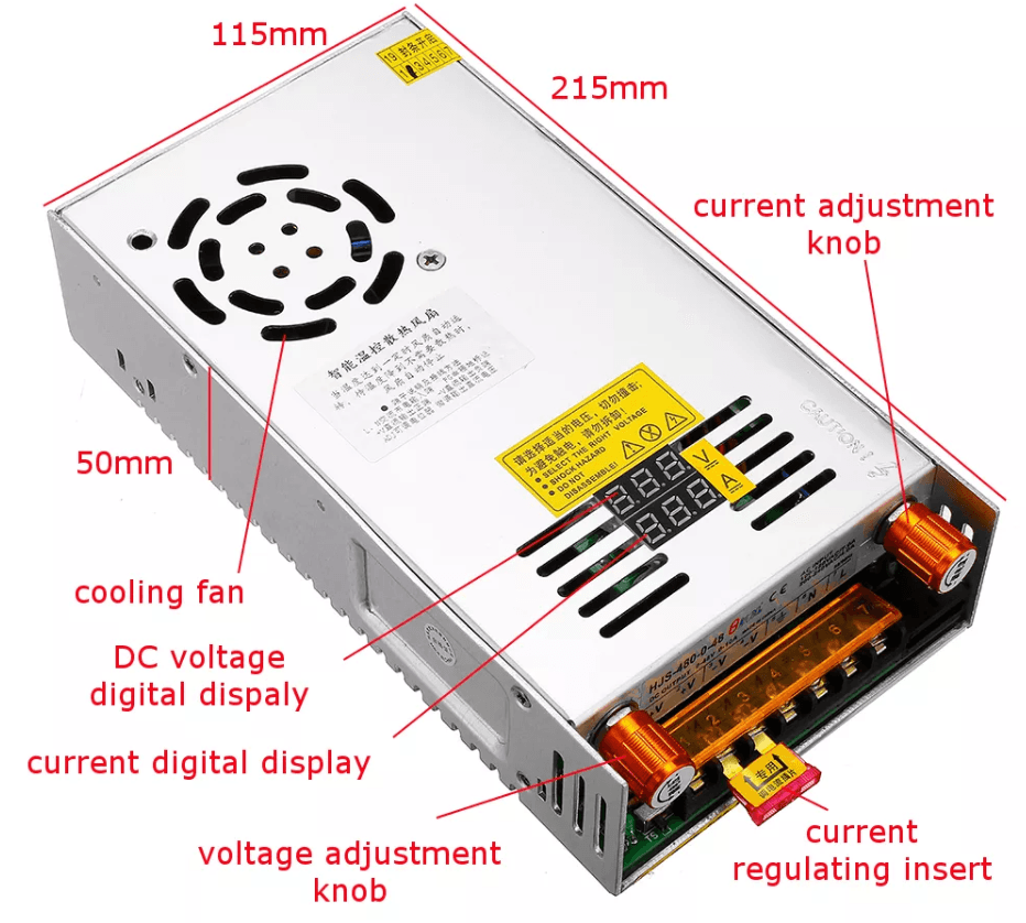 Adjustable Power Supply 0 to 48 VDC 10A