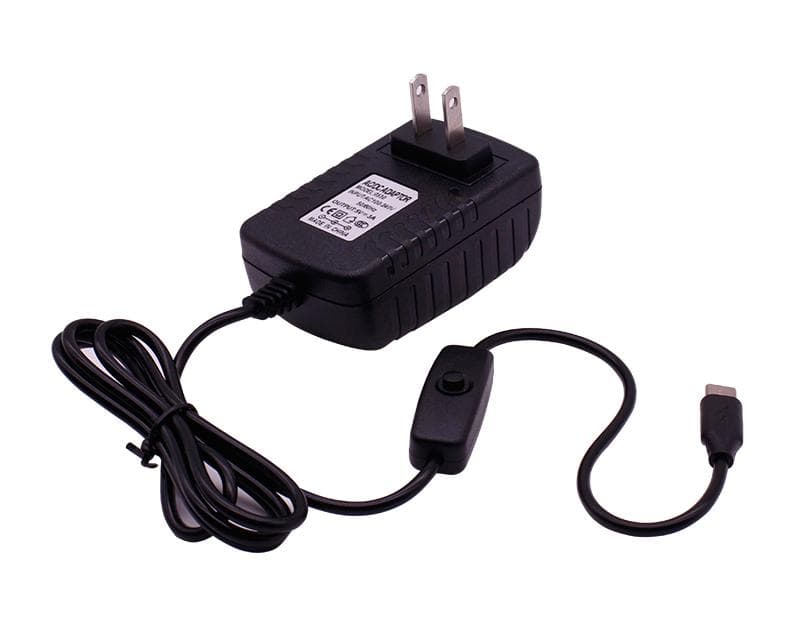 Type C  Wall Adapter Power Supply With Switch, 5V/3A (compatible with Raspberry Pi 4)