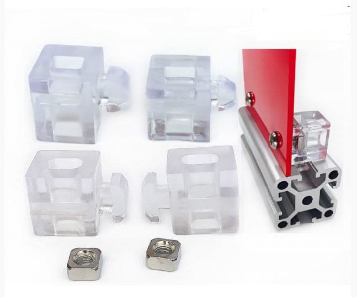 Transparent Spacer Block for 2020 Aluminum Extrusions · imagen 1