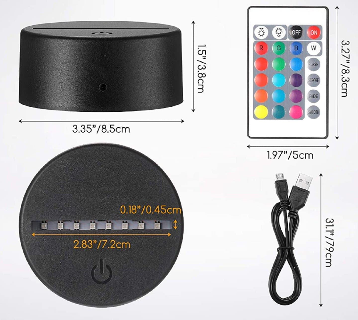 Led Lamp Base for 4.5mm Acrylic