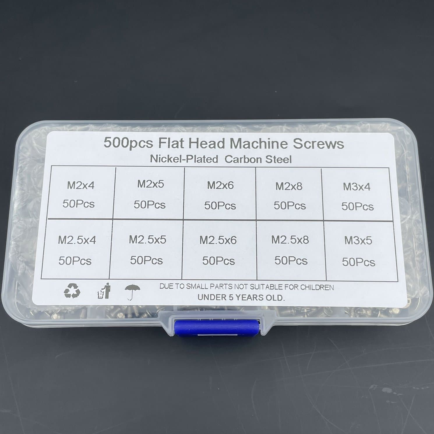 Flat Phillips heat Screw Kit (500 pcs)