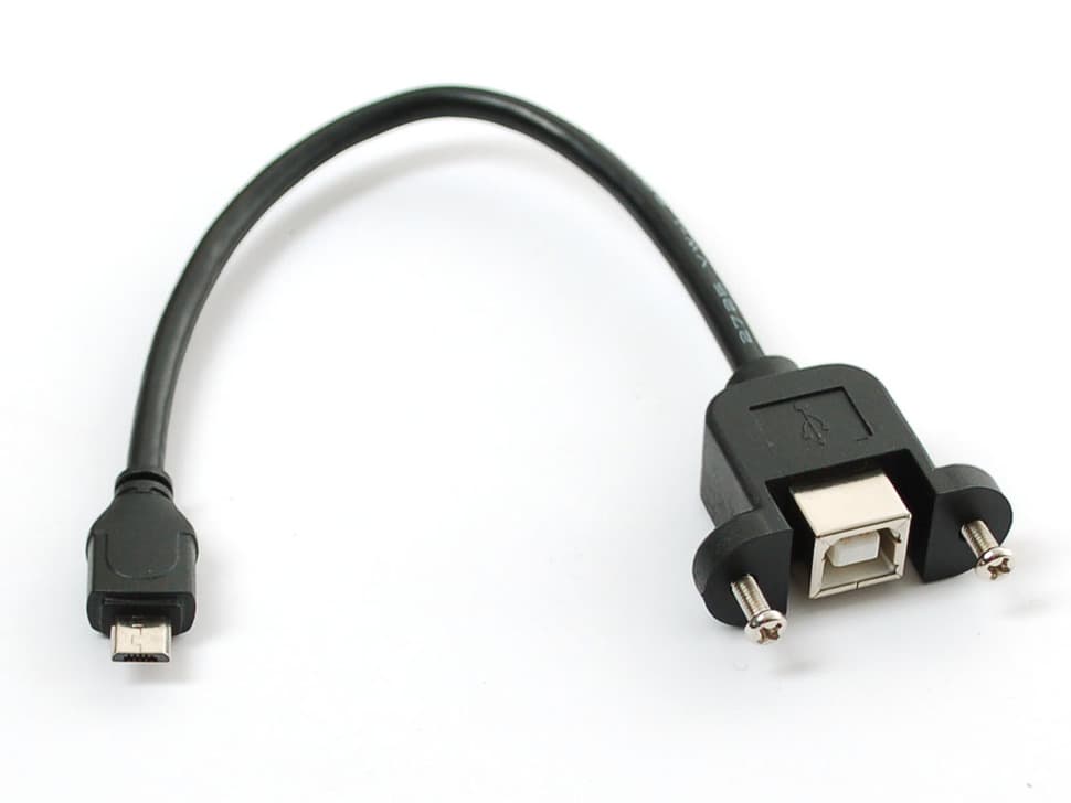 Panel Mount USB Cable - B Female to Micro-B Male · imagen 1