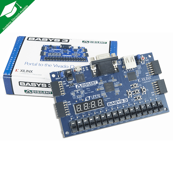 Basys 3 Artix-7 FPGA Trainer Board plus PModBB module