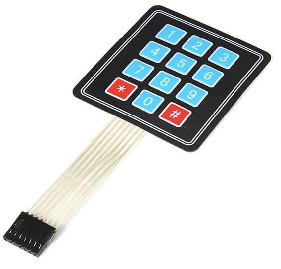 Sealed Membrane 4X3 Button Pad with Sticker