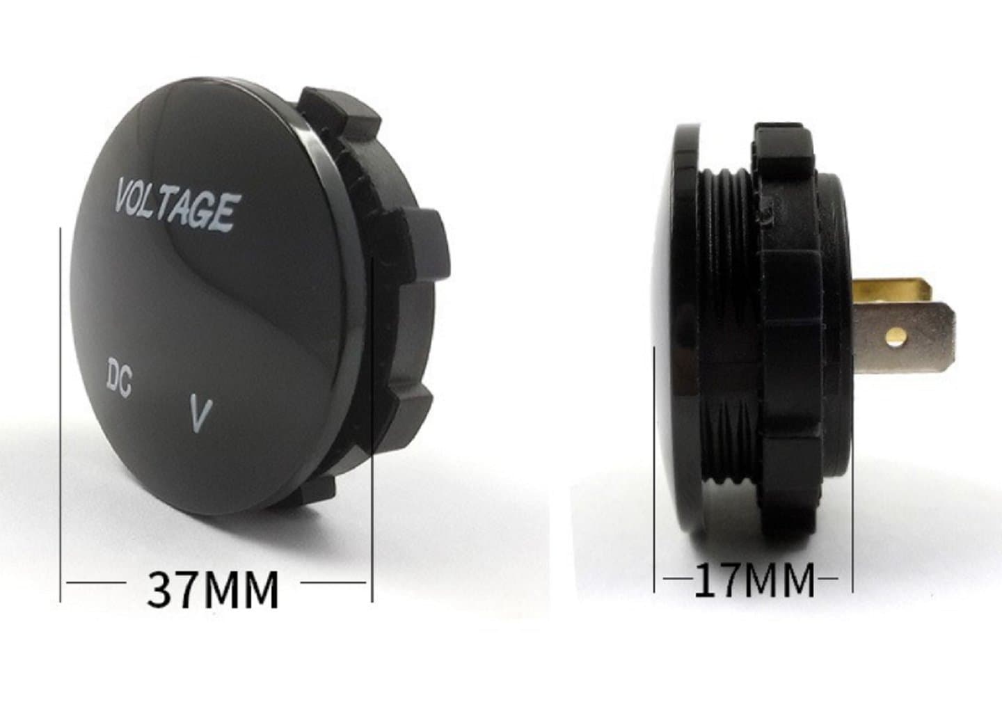 Round Digital Voltmeter 6V-48V DC