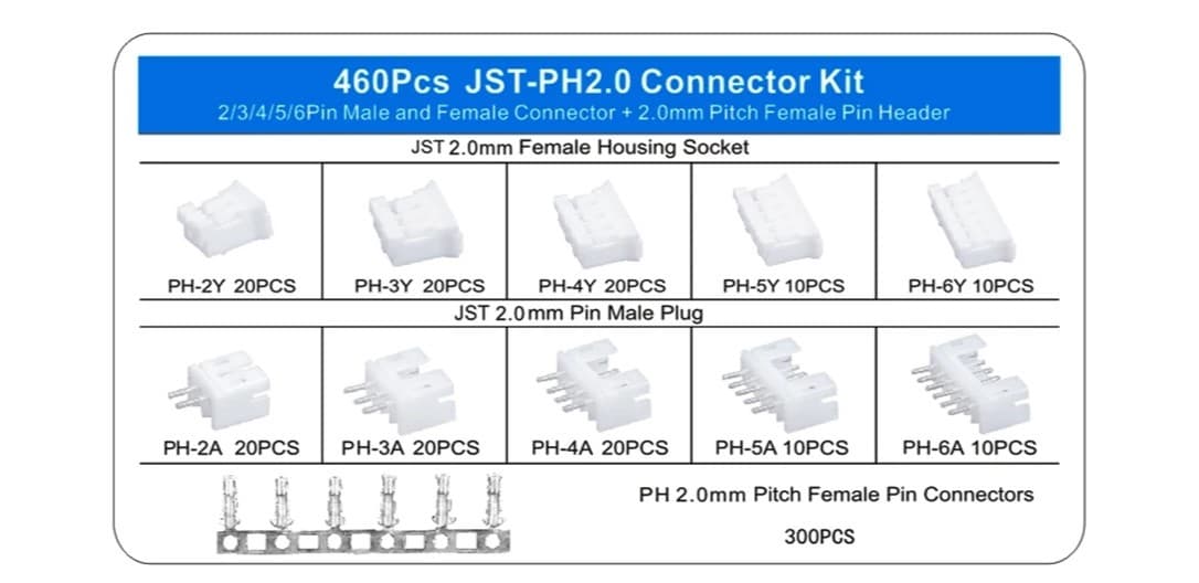 JST-PH Connectors and Terminals kit (2.0mm)